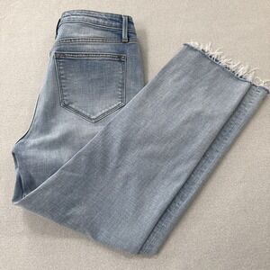 DRIFTWOOD Denim Jeans Womens Size 26 Royce Raw Hem Crop Stretch Light Wash Boho